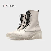 2020 new ins hot woman real leather ankle boots lace up womans warm boots heel footwear genuine leather motorcycle boots