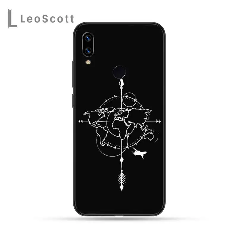 

World Map Phone Case For Xiaomi Redmi Note 4 4x 5 6 7 8 pro S2 PLUS 6A PRO