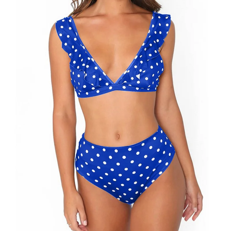 

Sexy High Waist Bikini Women Swimwear Push Up Swimsuit Bathing Suit Bikini Set Dot Lace Biquinis Beach Wear Female