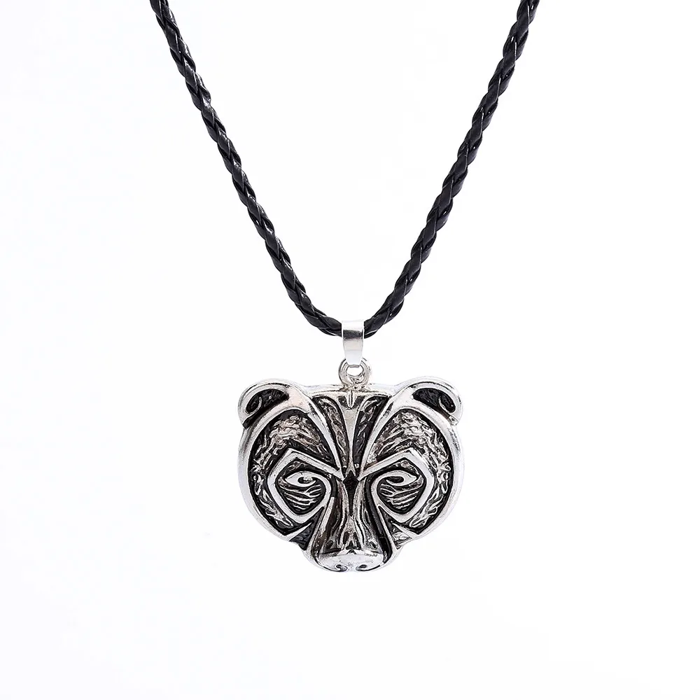 Превосходное колье чокер с головой медведя амулет динамометрическая подвеска