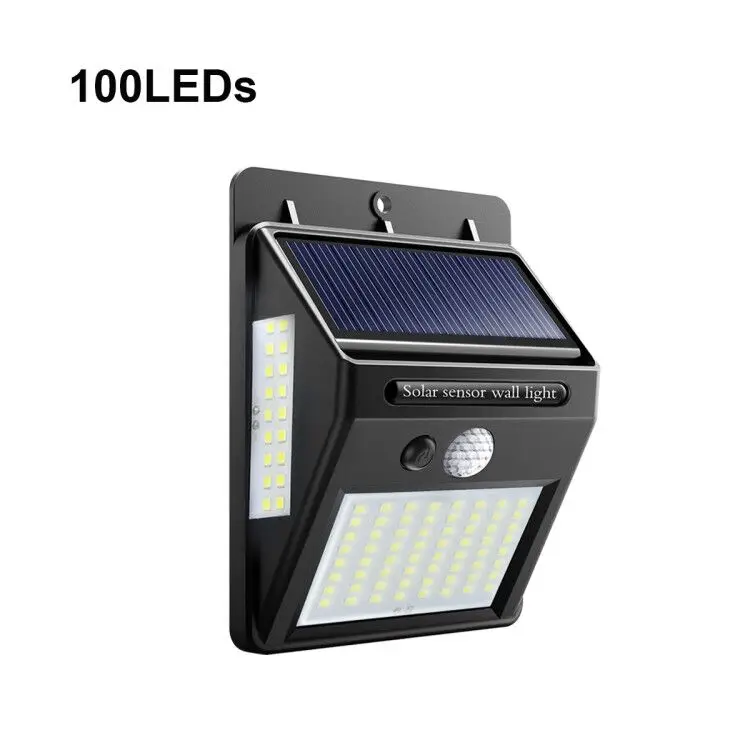 100LEDs Водонепроницаемый наружной стены солнечный свет ночи движения PIR Сенсор Авто адекватными Солнечный лампа крыльцо путь улица забор освещения - Испускаемый цвет: 100LEDs