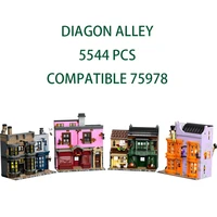 with 14 mini figures 5544 pcs magic movie diagon alley building blocks bricks model christmas birthday toy gift compatible 75978