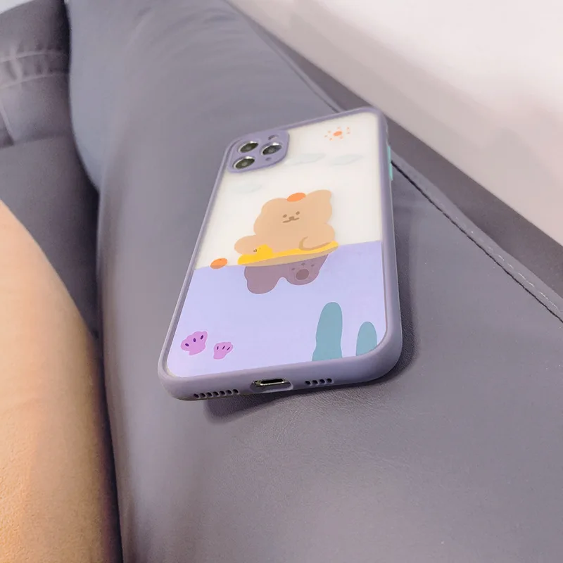 

Swimming bear mobile phone case is suitable for iPhone11 12Pro Max mini X XR XS XSMax 8 7PluS anti-fall protective back cover