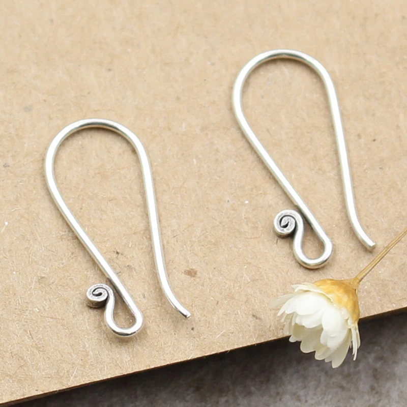 925 Sterling Silver European Style Earrings Ladies Simple And Sweet Cute Student DIY Semi-Finished Ear Hook Jewelry