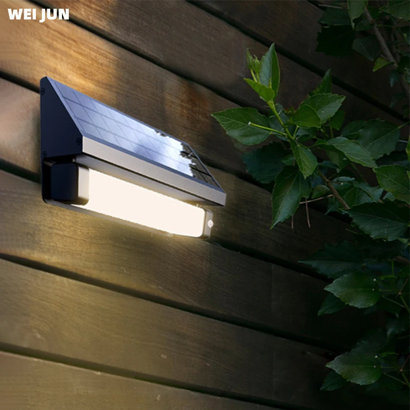 

Solar Motion Sensor Light Outdoor White /Warm Switchable High-power Highlight Lighting led Outdoors Lampara Solar Exterior Lamps