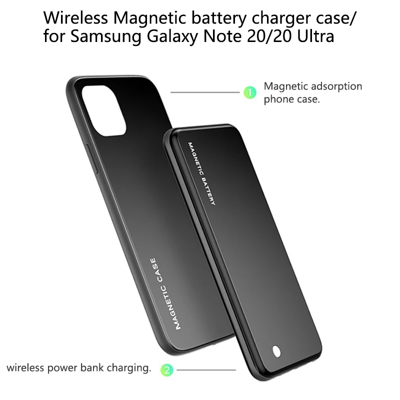 

6000mAh Wireless Battery Case For Samsung Galaxy Note 20 Ultra Magnetic Wireless Charger Power Bank Battery Charger Case Cover