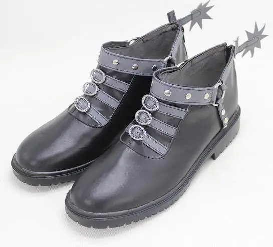 

One Piece Charlotte Katakuri Cosplay Shoes Black Boots Custom Made Any Size