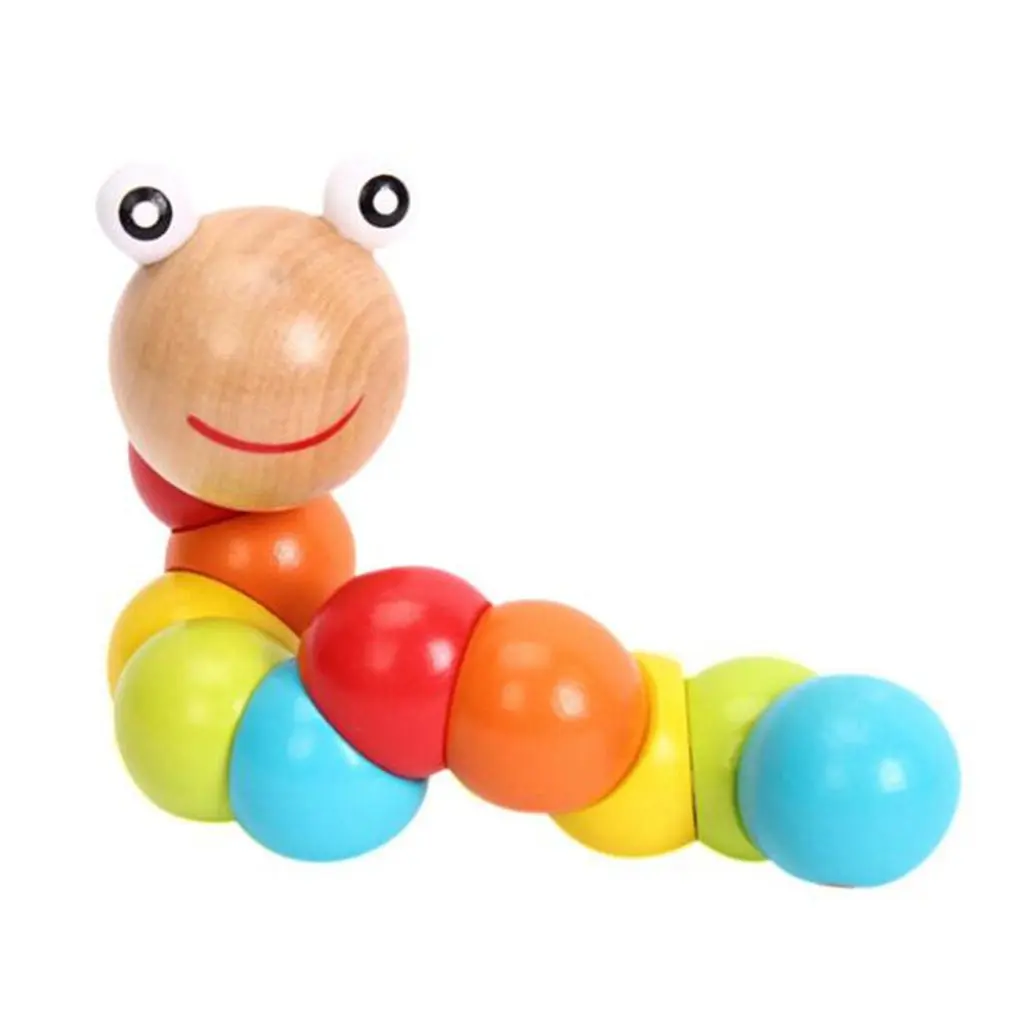 Новинка 2018 разнообразные блестящая деревянная гусеница червь детские