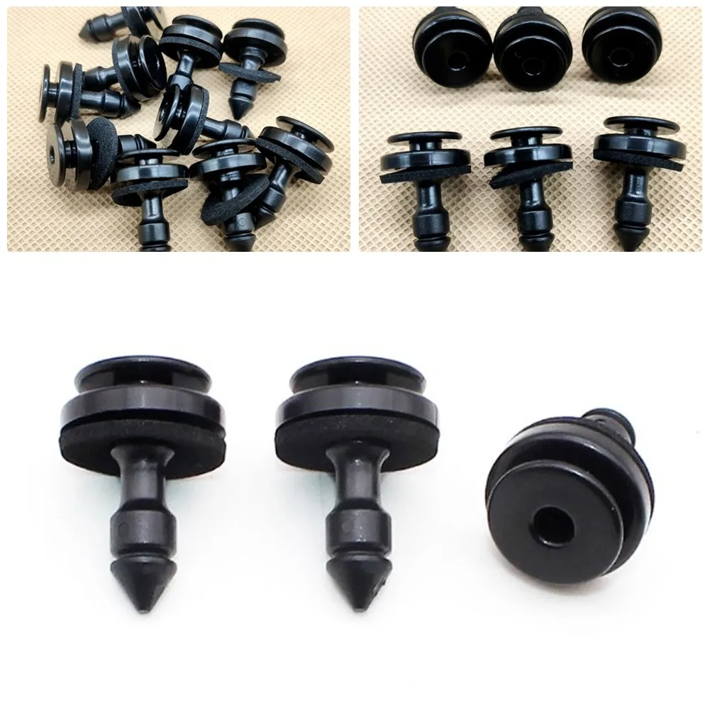 

10pcs With Seal Clip Door Panel Trim Card Clips Fasteners For Jaguar XJ C2C14628 Nylon Black Fits 7.1mm Hole Decorative Clip