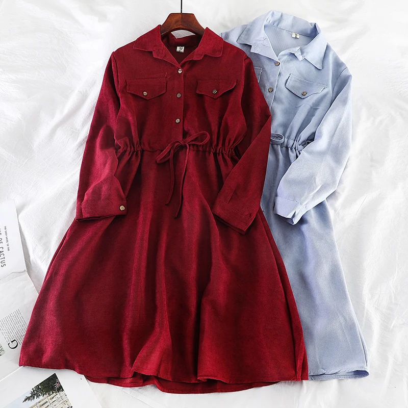 

Elegant Solid Brown Pullover Midi Long Sleeve Dress High Waist Vestidos De Mujer Maxi Casual Polo Black Robe Femme Clothing