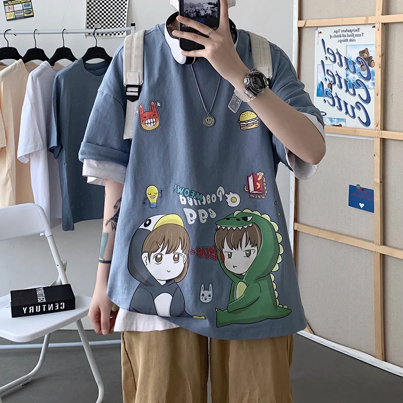 

NEW Men Women T-shirt Tops Cartoon girl Tshirt print t-shirt-men-cotton Crew Neck Fitted Soft Anime Manga Tee men tshirt Clothes