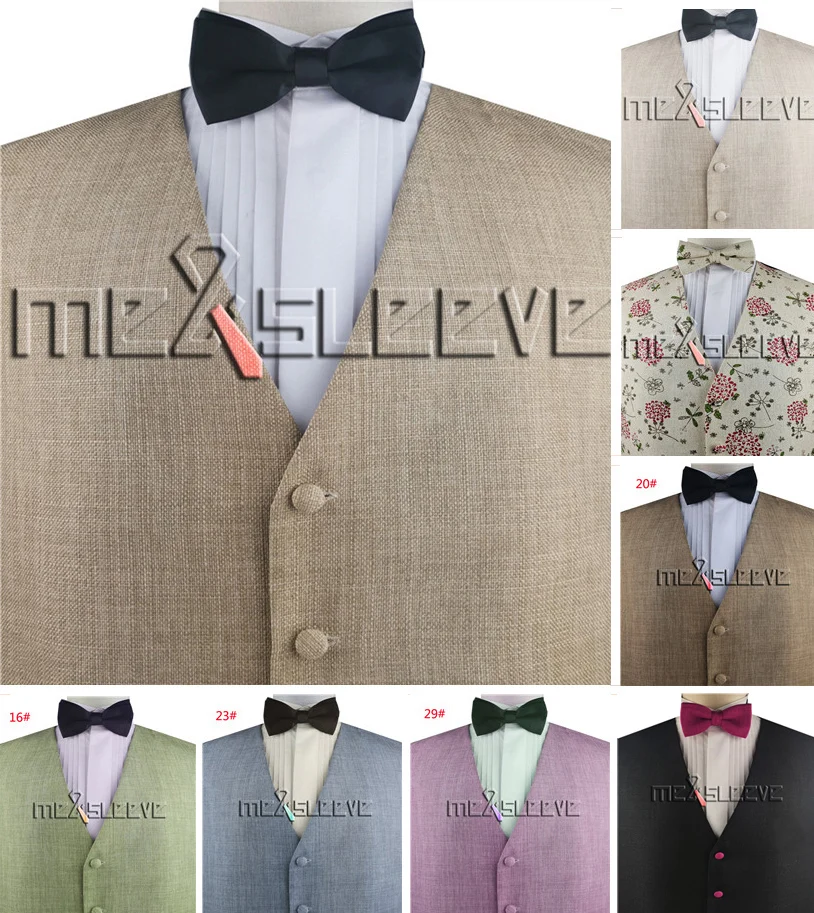 

free shipping classic Men's linen tuxedo waistcoat set for wedding