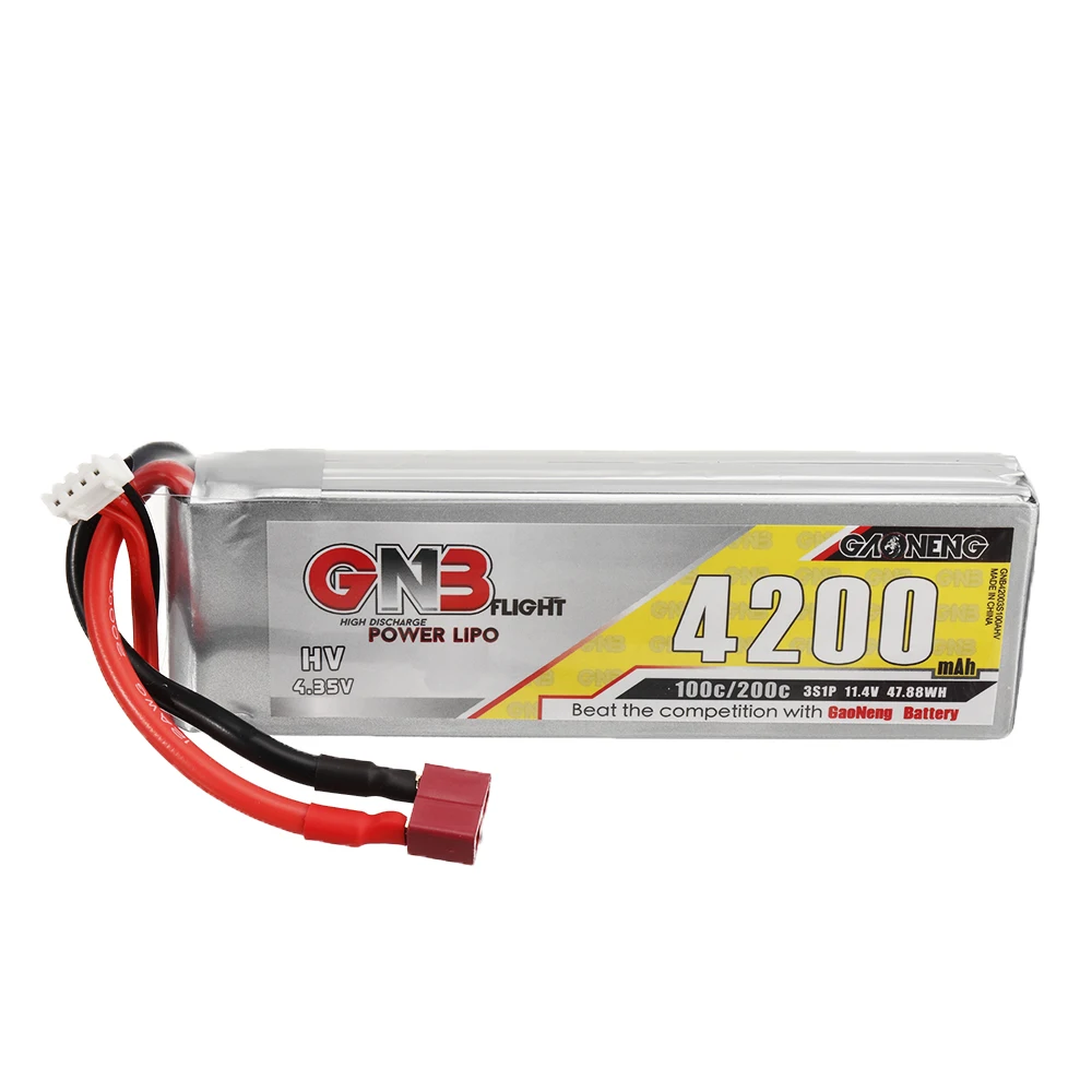 

Gaoneng GNB 11.4V 4200mAh 100C 3S T/XT60/XT90/XT150/EC5/TRX Plug HV LiPo Battery for FPV Racing Drone RC Quadcopter Spare Part