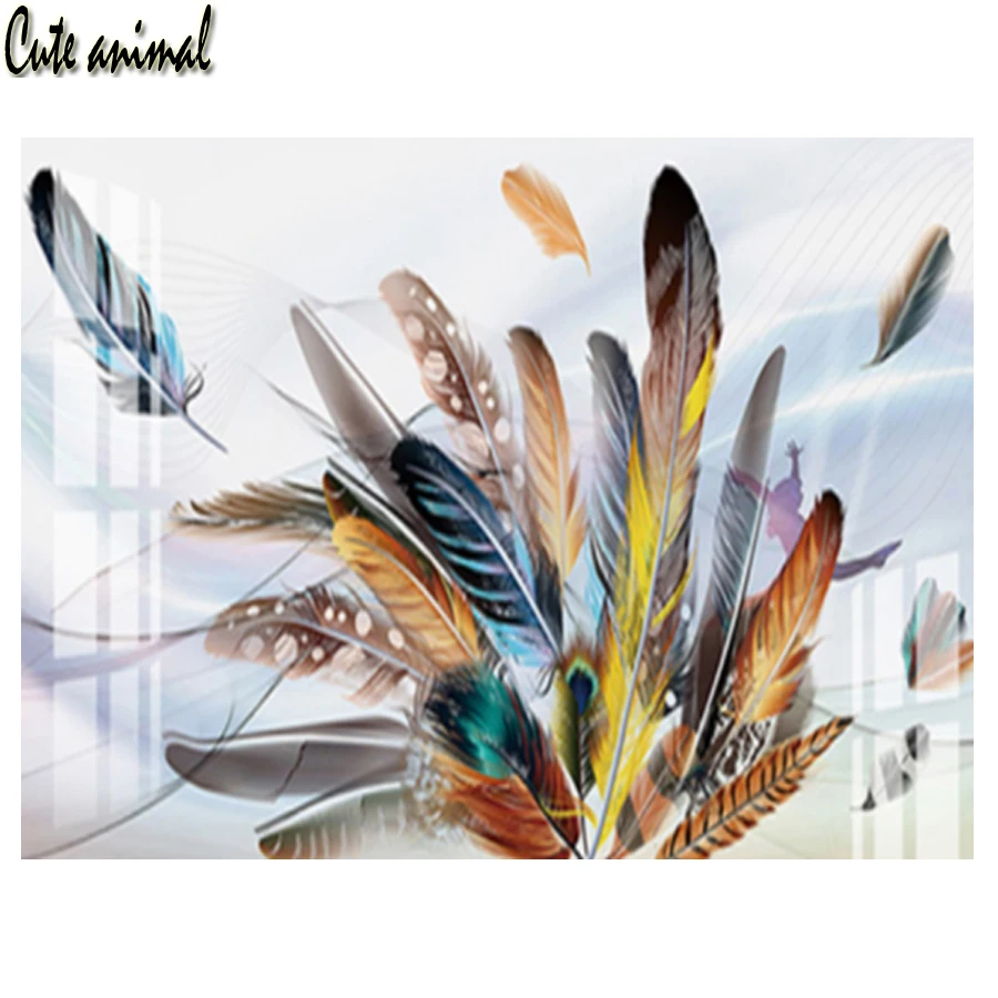 

5D Diamond Painting Crystal Diamond Embroidery Feather Art Diy Full Square Drill Diamond Mosaic Handmade Christmas Gift Decor