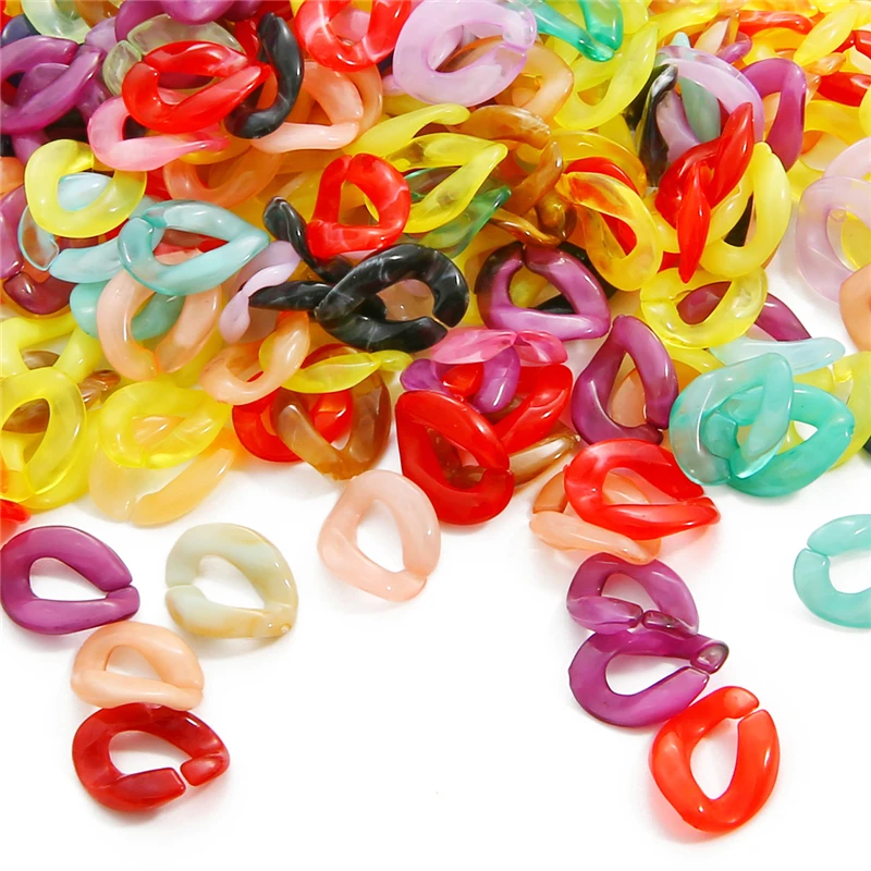 100pcs Acrylic Twist Chain Connector Link Open Ring for Necklace Bracelet Eyeglasses Chains Sunglasses Holder DIY Jewelry Making - купить по