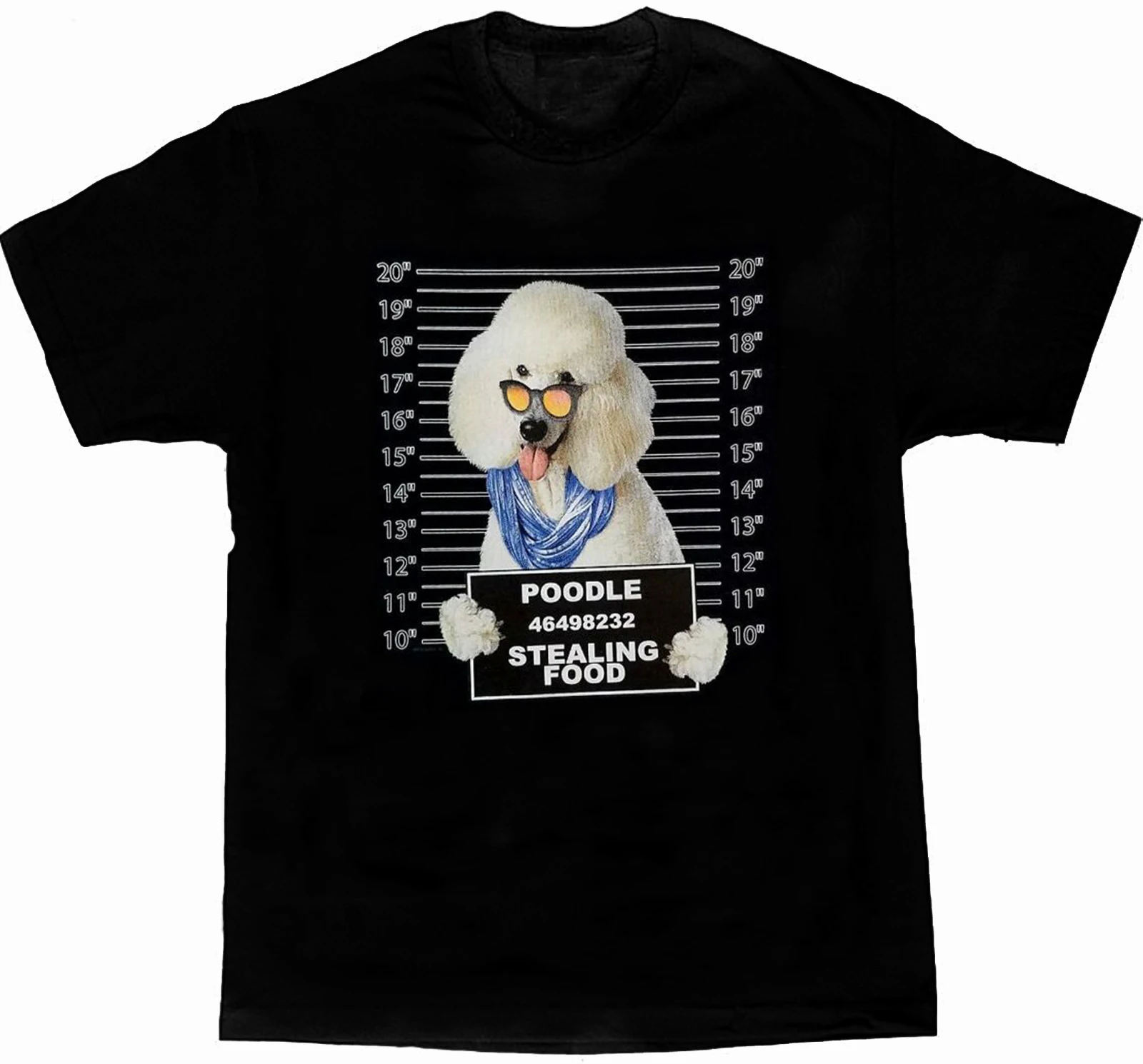 

Funny Dog Art Poodle Mug Shot Printed Mens T-Shirt. Summer Cotton Short Sleeve O-Neck Unisex T Shirt New S-3XL