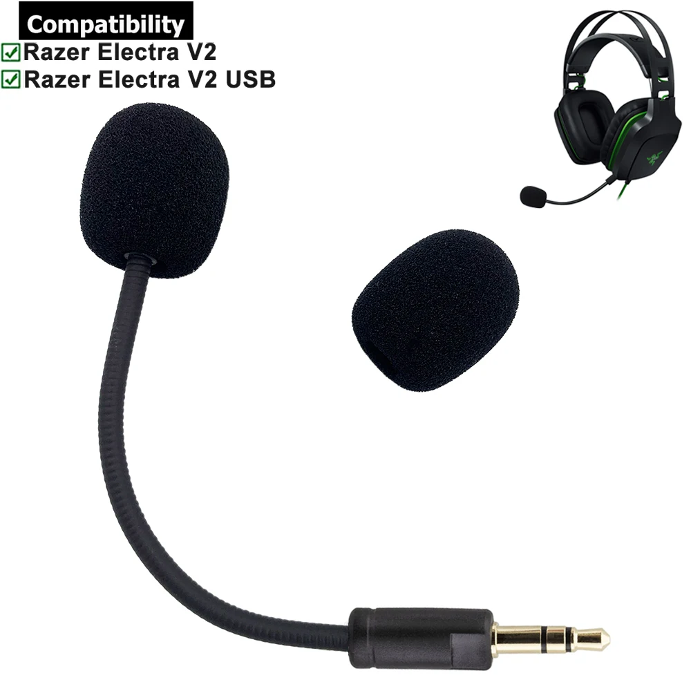 

Replacement Aux 3.5mm TRS Mic Microphone Booms for Razer Electra V2 USB 7.1 Surround Sound Gaming Headsets Earphones Headphones