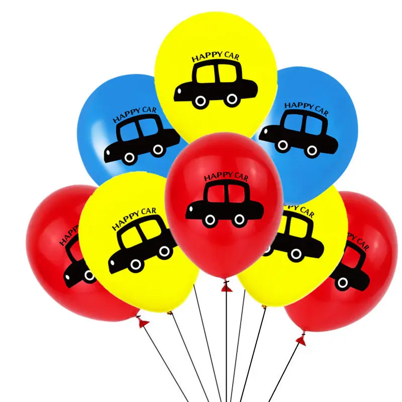 Car Ballons Truck Train airplane Foil Balloon police Globos Gift Happy Birthday Boyss Party Decorations Favor Kids car car balls - Цвет: 10pcs 12inch