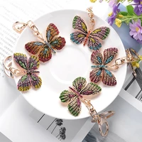 exquisite crystal butterfly alloy keychain car key holder bag charm accessories gift trinket women friend keyring fine jewelry