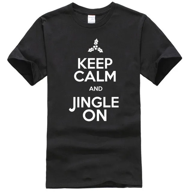 Keep Calm And Jingle On Funny Christmas Tree Xmas Gift Mens T-Shirt S-XXL |