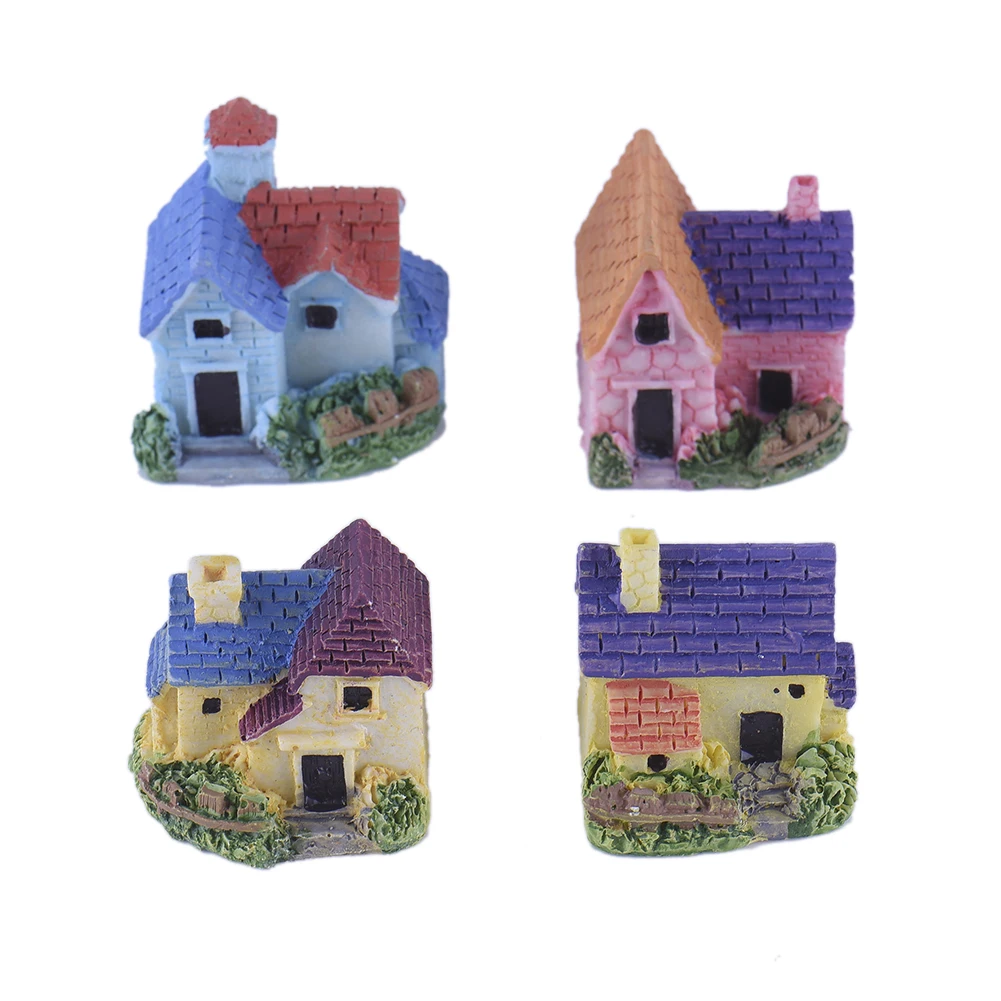 

Micro-decoration European Country Villa Micro Landscape Resin Small House For Home Decoration Birthday Gift SO Clean