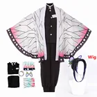 Кимоно из аниме рассекающий демонов для взрослых и детей, кимоно no Yaiba Kochou Shinobu, косплей-костюм