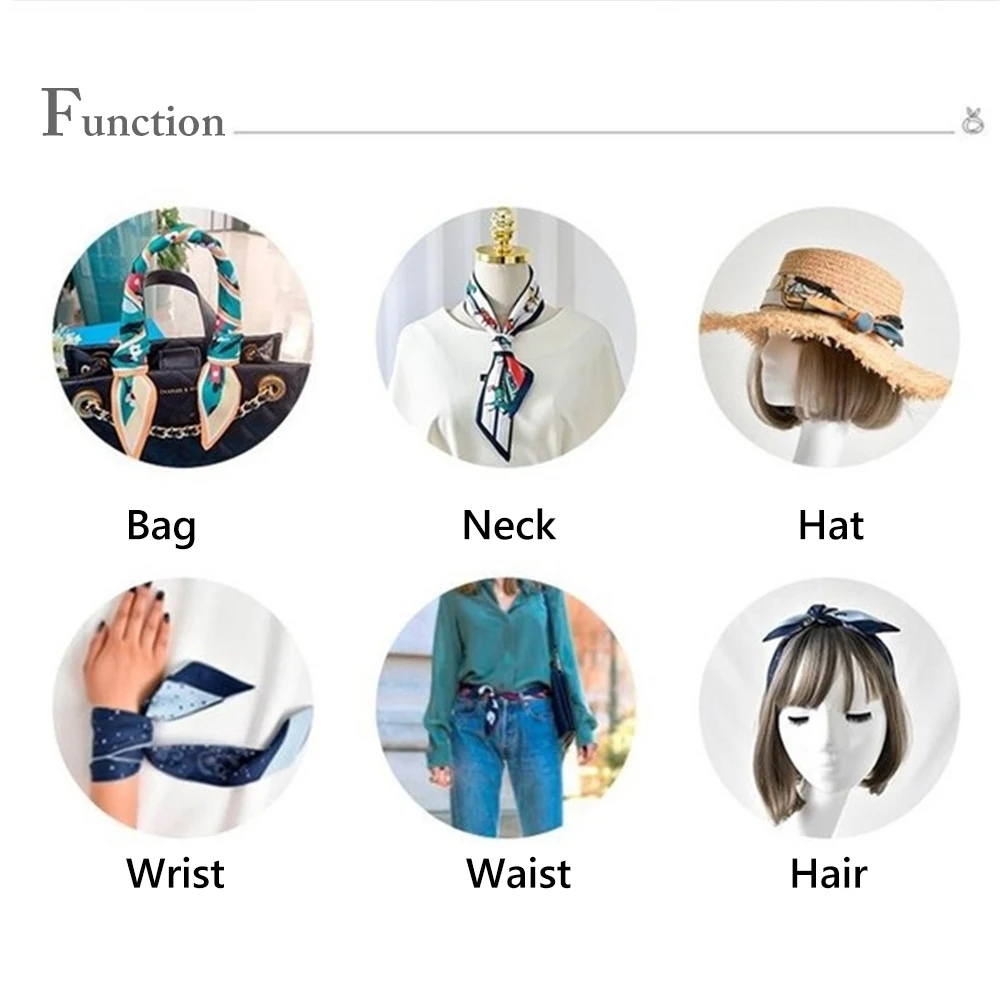 Новинка 2021 шелковый шарф повязка на голову Длинная лента хвост резинка для волос