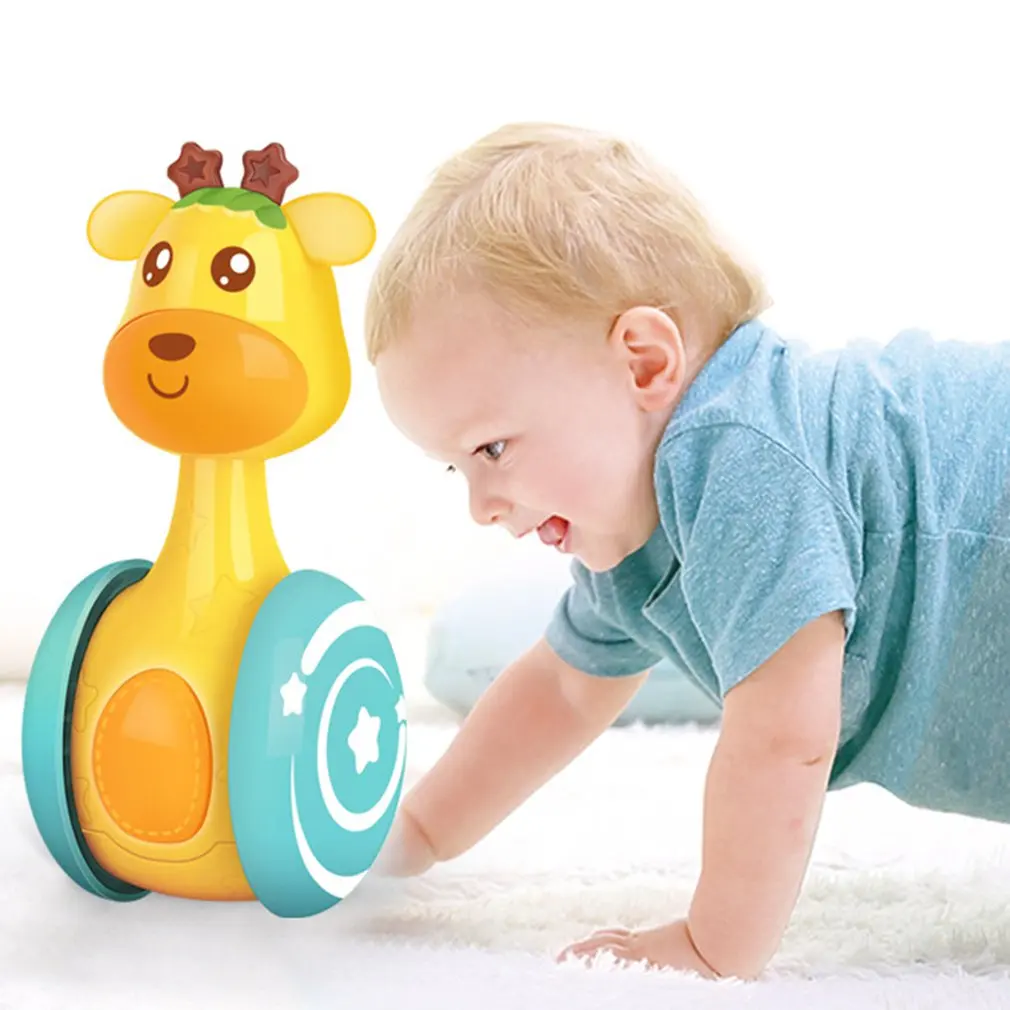 

Baby Tumbler Rattle Toys Sliding Deer Baby Educational Toys Newborn Teether Infant Hand Bell Mobility Rattles For 0-12 Months