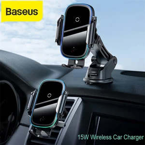 baseus 15w qi car wireless charger dual mode intelligent infrared fast wireless charging car mount for air car phone holder free global shipping