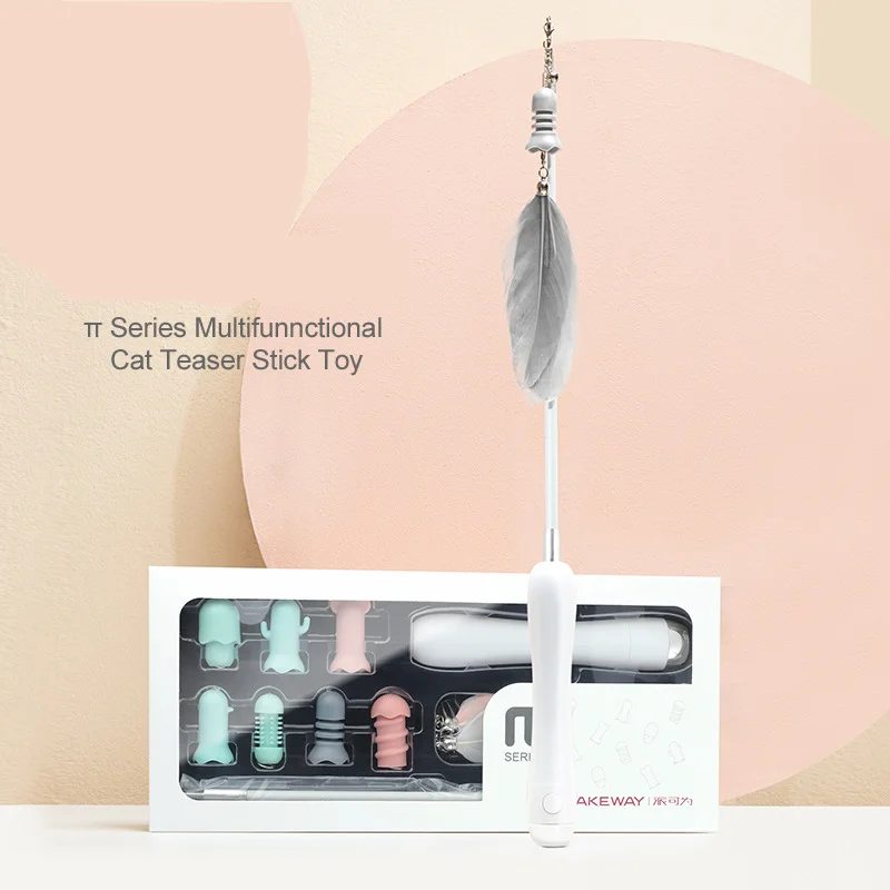 

Многофункциональная цветная интерактивная игрушка NIPEECO для упражнений в помещении, клей-карандаш с перьями, игрушки для кошек, товары для к...