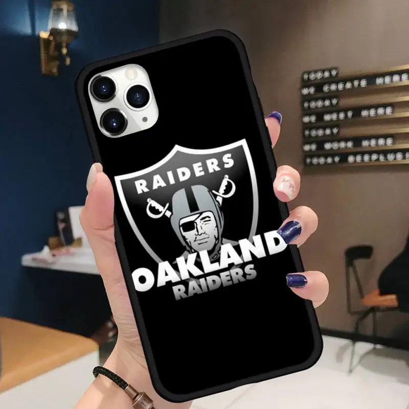 

luxury design Oakland Raiders Phone Case for iPhone 11 12 pro XS MAX 8 7 6 6S Plus X 5S SE 2020 XR Soft silicone