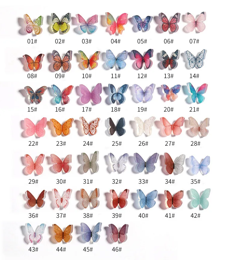 3 шт инструментов для ногтей со стереоскопическими бабочками ювелирные изделия 3D