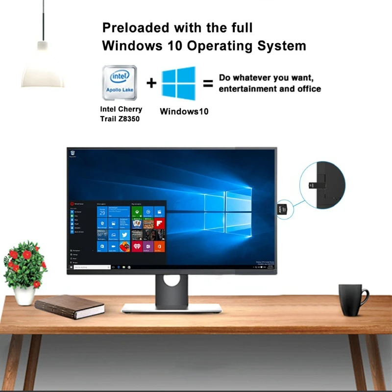 T6 Pro Stick мини ПК карманный компьютер Безвентиляторный Windows 10 4 Гб Ram 64 Rom Intel Atom X5 Z8350 4K