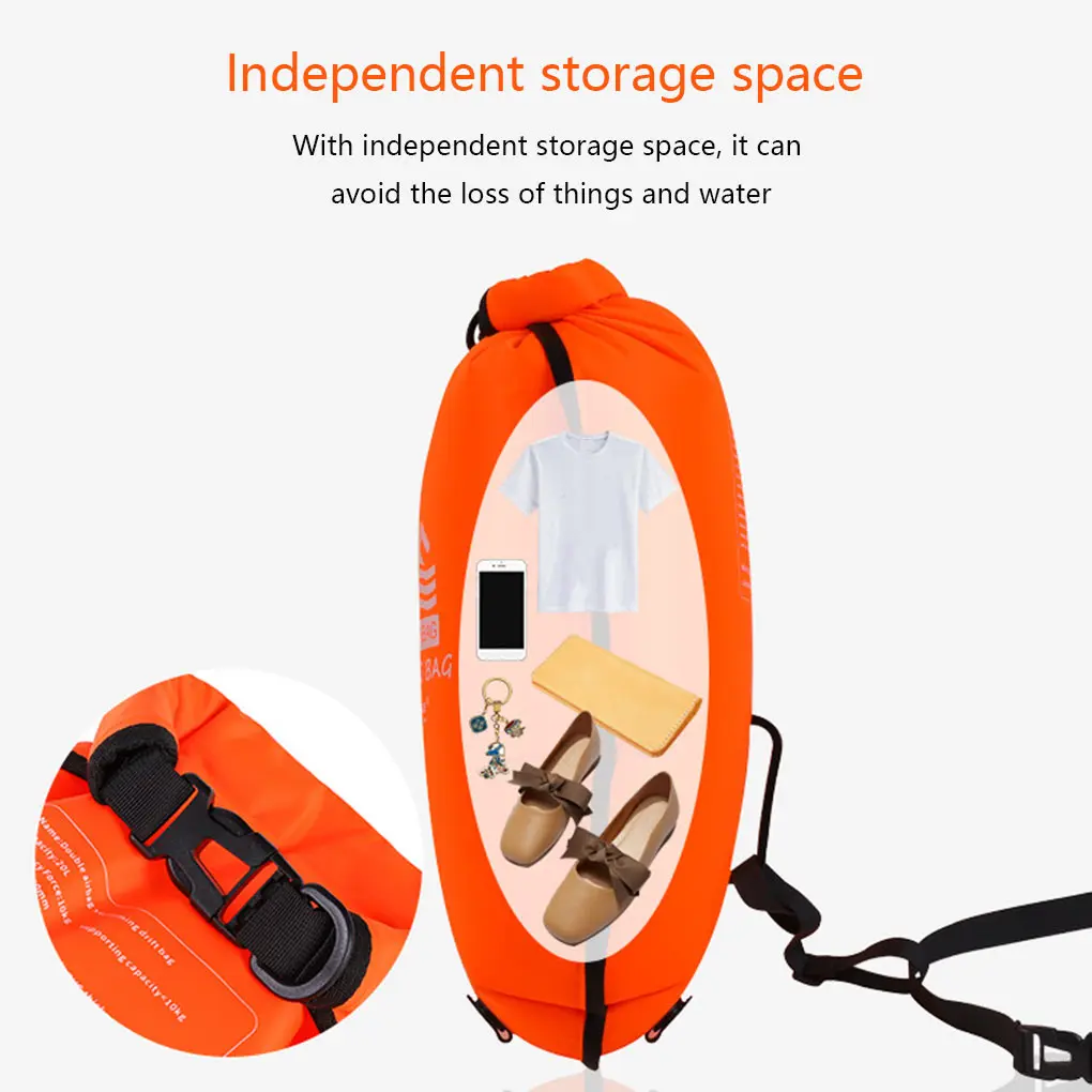 

20L Inflatable Swimming Bag Waterproof Kayaking Boating Fishing Rafting Water Sports Safety Buoy Bag