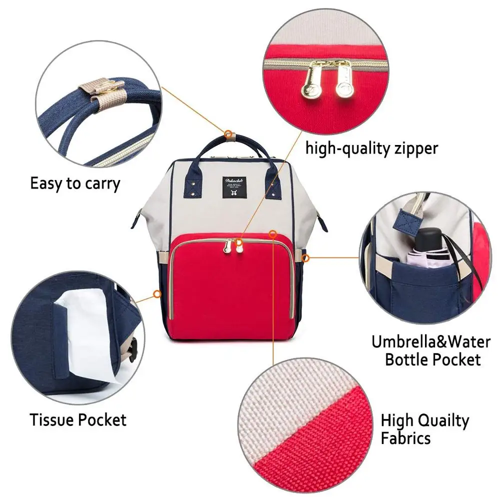 Мумия сумка для подгузников рюкзак на молнии большой емкости