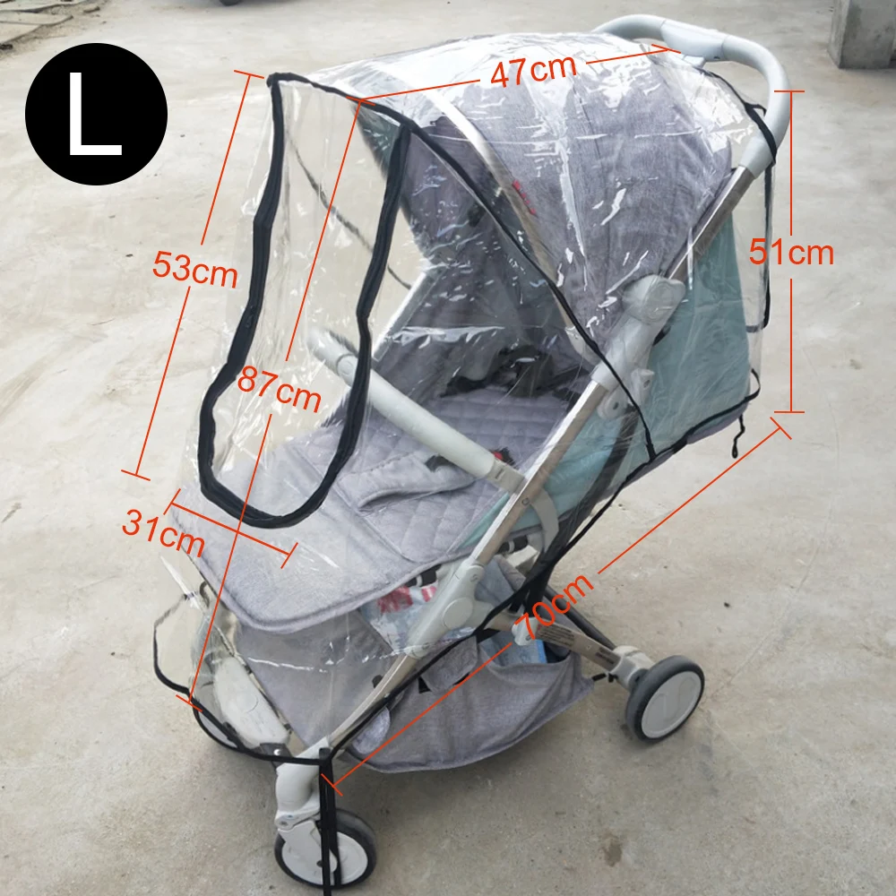

Baby Stroller Accessories Transparent Waterproof Rain Cover Wind Dust Shield Zipper Open Raincoat For Baby Strollers Pushchairs