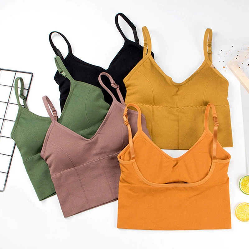 Женский бесшовный Укороченный бюстгальтер на бретельках с открытой спиной и