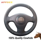 APPDEE вручную Мужская прошитая вручную обувь черного цвета из натуральной кожи чехол рулевого колеса автомобиля для Seat Ibiza 2004 2005 2006