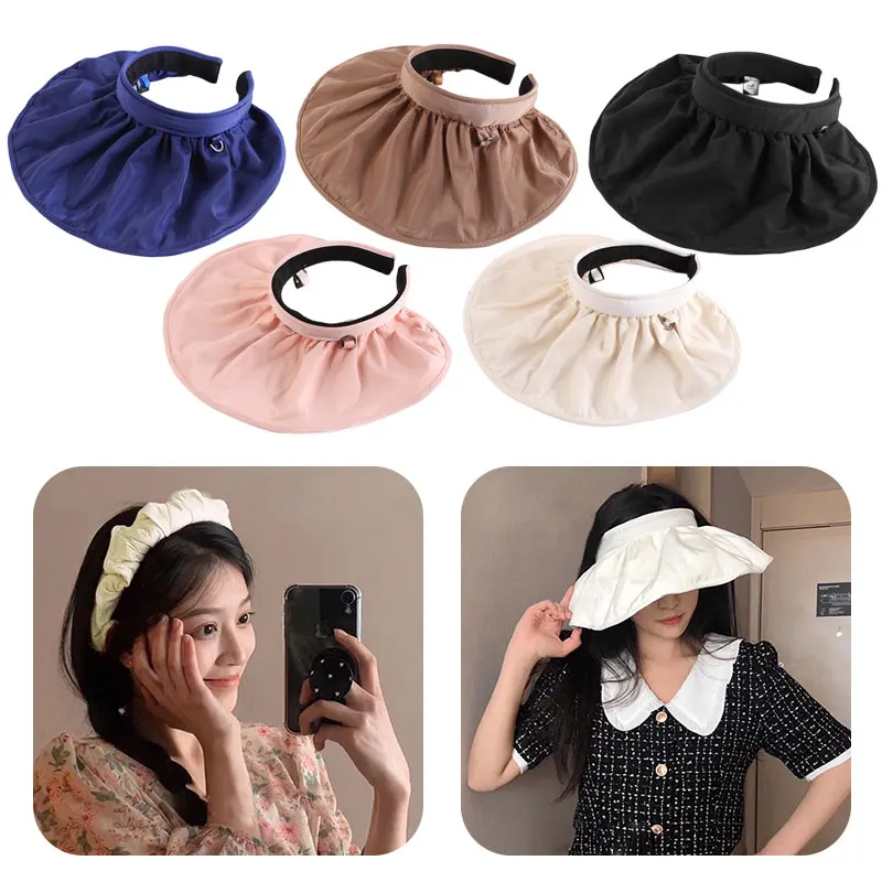 

2020 New Creative Hat Headbands for Women Girls Summer Shell Sunshade Sun Hat Hair Bands for Girl Sports Outdoor Beach Hat