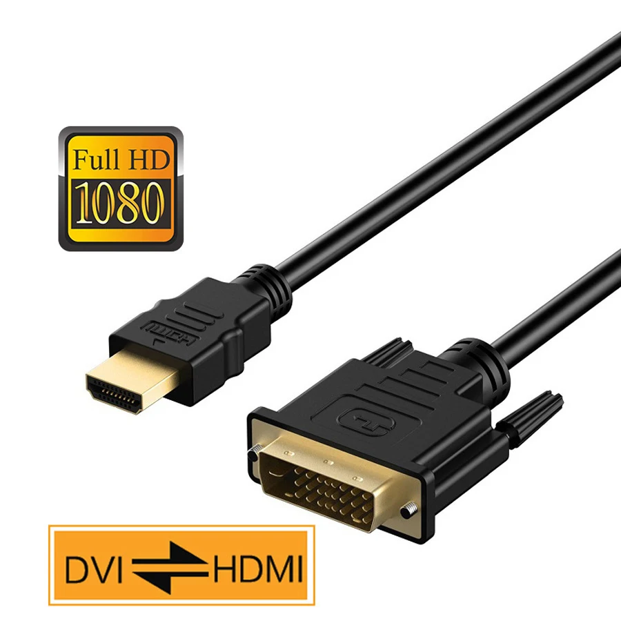 100 шт./лот 1 м 2 3 HDMI совместим со DVI D 24 + контактный монитор адаптер кабель
