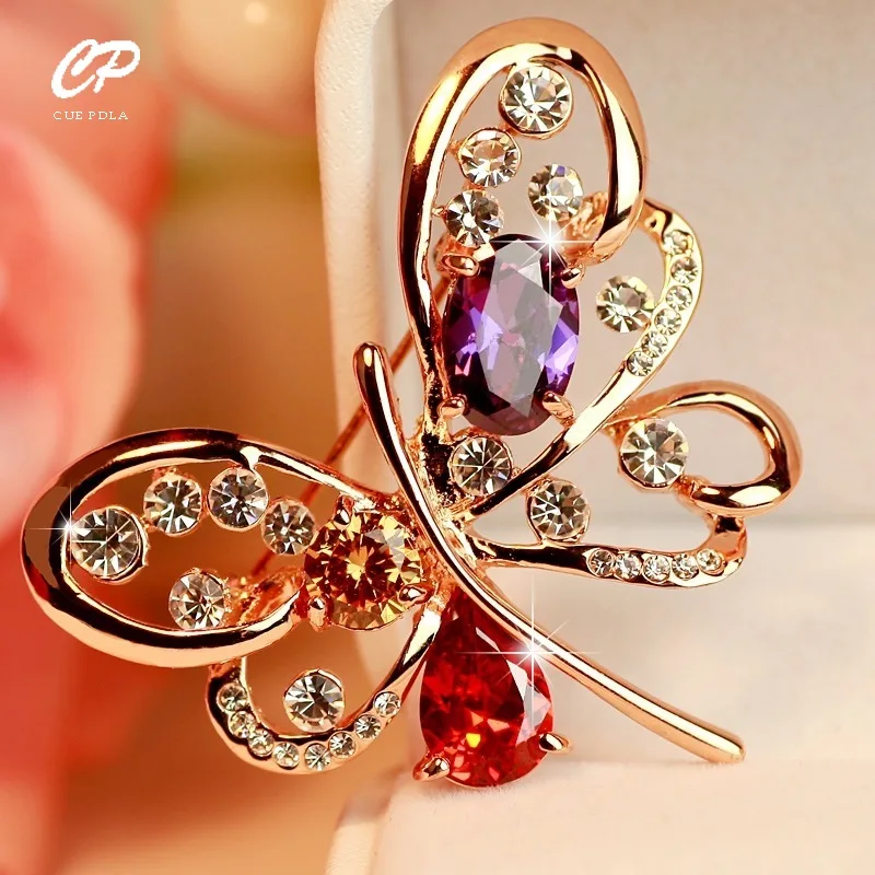

Exquisite crystal zircon butterfly brooch female cute fashion brooch brooch with accessories