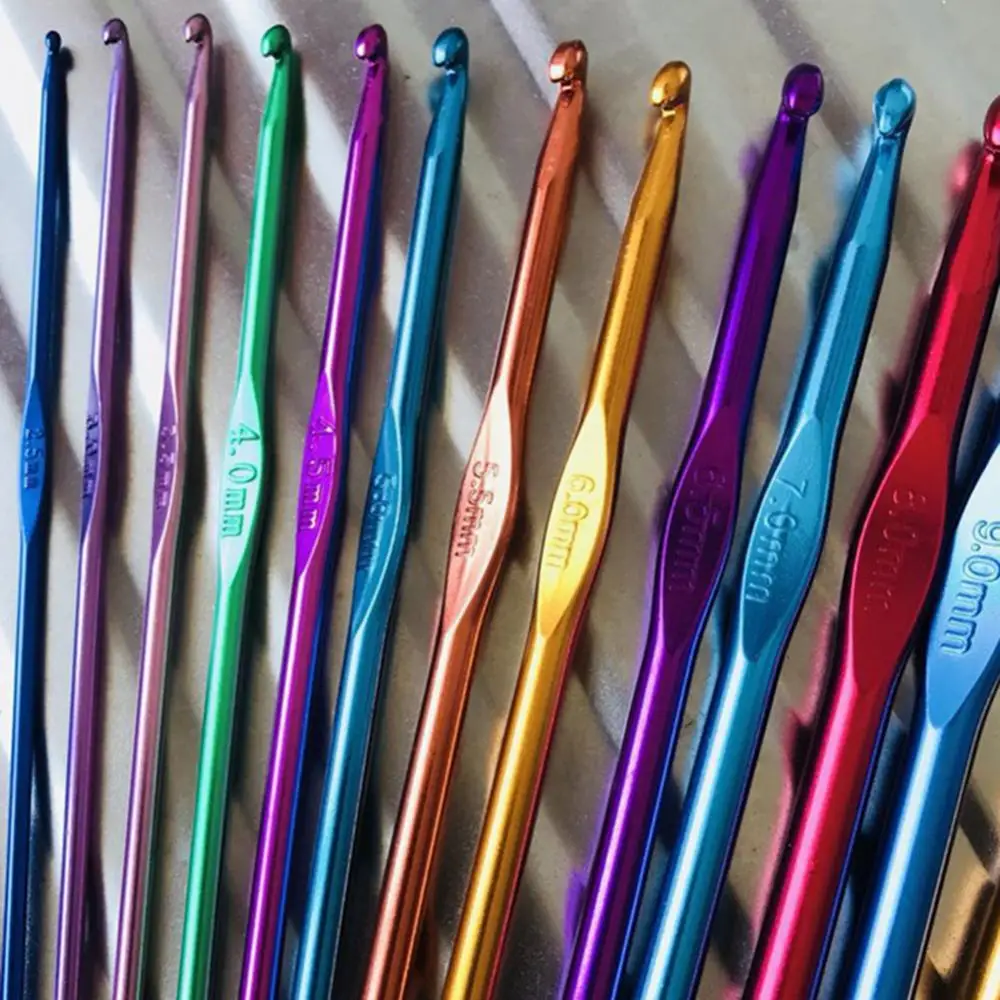 8Pcs 2-5.5mm Different Size Colored Aluminum Crochet Hooks Needles Set Tools | Дом и сад