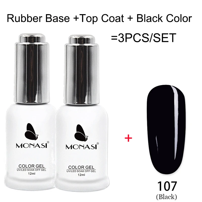 Гель лак MONASI УФ для базового и топового покрытия липкий слой удаляемый