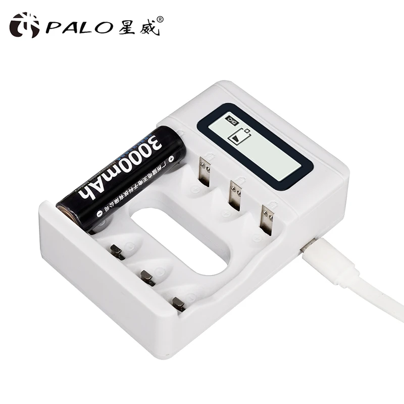 Пало 4 слота USB интеллигентая (ый) ЖК дисплей Дисплей Батарея Зарядное устройство