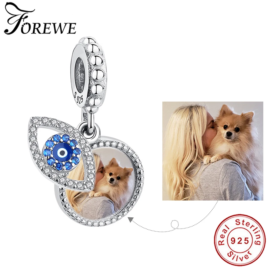 Настоящее Стерлинговое Серебро 925 пробы персонализированные фото Висячие