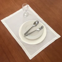 12pcs cotton linen napkins placemats dinner cloth multi size white napkins on the table hotel restaurant 40x40 35x50 napkin