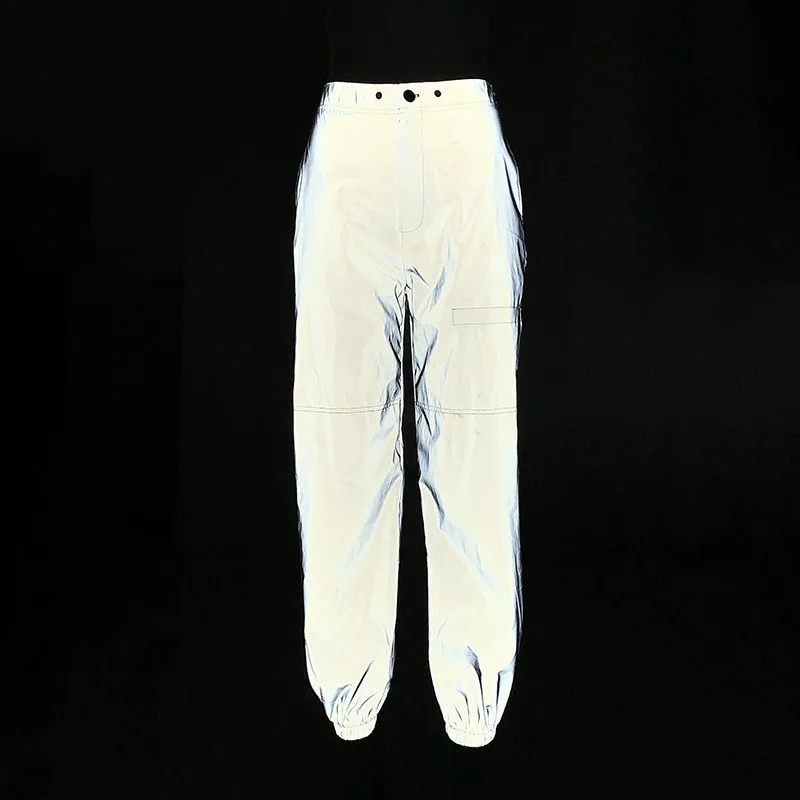 Streetwear Jogger Trousers Women 2019 Autumn Reflective High Waist Loose Casual Pants Female Sense Overalls Sweatpants | Женская одежда