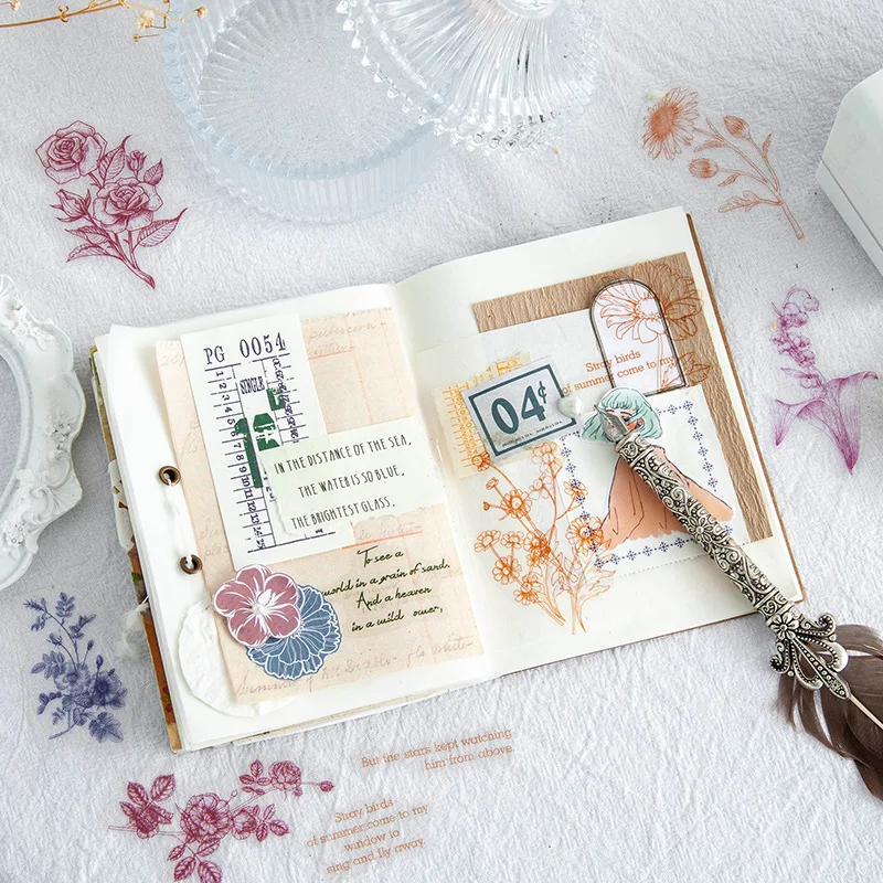 40 шт./однотонные наклейки для украшения растений эвкалипта маргариток дневник