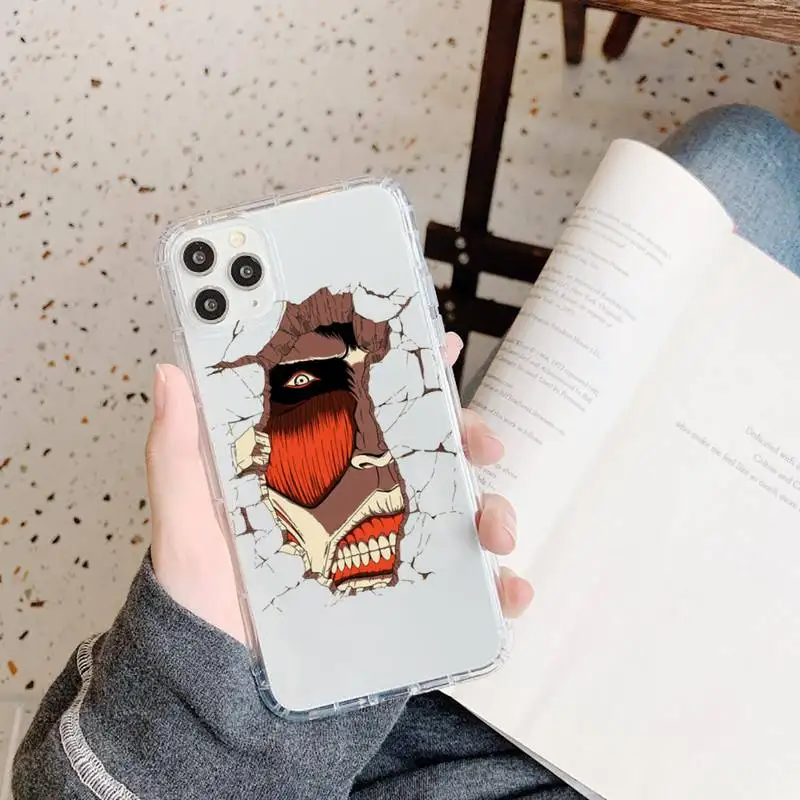 

Hot anime Attack on Titan Phone Case Transparent for iPhone 11 12 mini pro XS MAX 8 7 6 6S Plus X 5S SE 2020 XR
