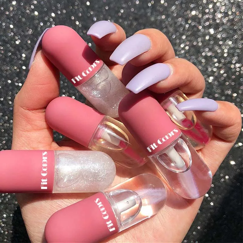 Миниатюрный Натуральный жидкий блеск для губ с увеличением объема частичный